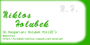miklos holubek business card